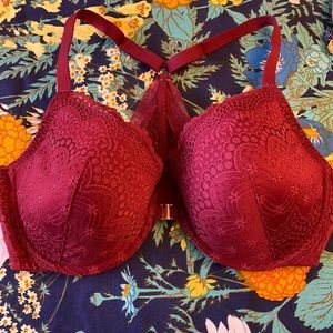 PLUS SIZE Auden 38DD Burgundy Demi Racerback Bra